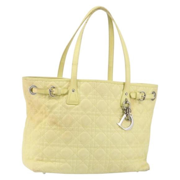 DIOR Canage Tote Bag Coated Canvas Yellow Silver - Picture 1 of 12